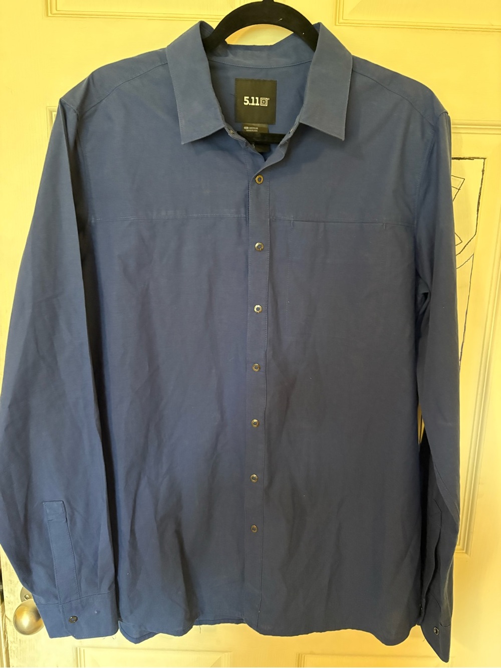 5.11 Tactical Mens Medium Blue Long Sleeve Snap Front Button Down Work Shirt